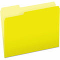 Color File Folders, With Reinforced Tabs, Letter Size, 1/3 Cut, Yellow, Box Of 100
