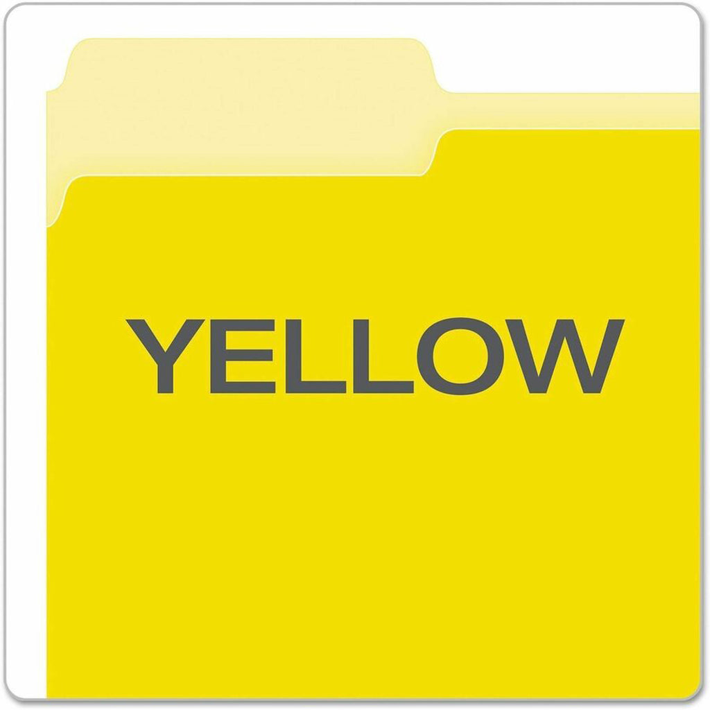 Color File Folders, With Reinforced Tabs, Letter Size, 1/3 Cut, Yellow, Box Of 100
